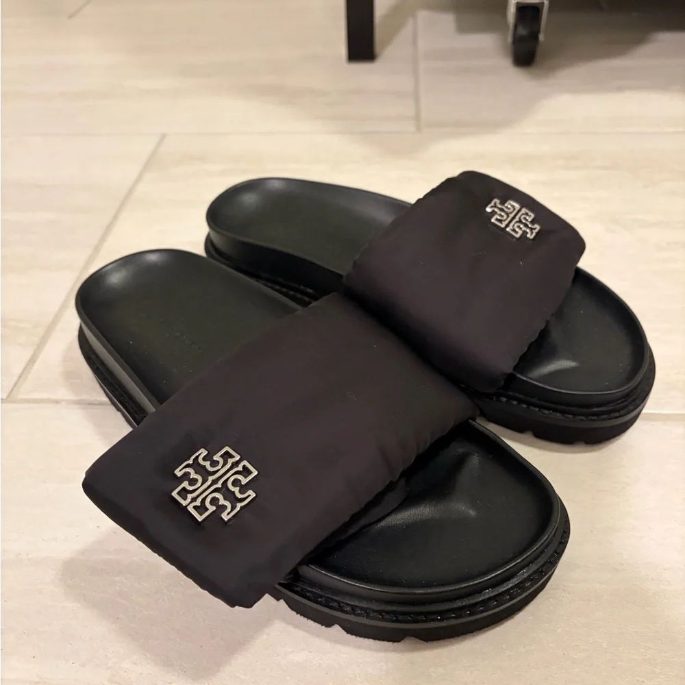 Tory Burch Black Slides Size 7 - Picture 3 of 3